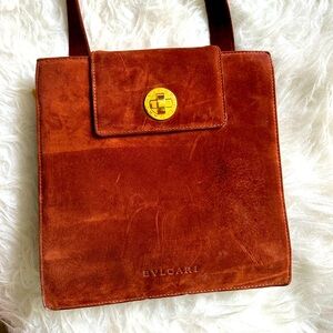 Vintage Suede Bvlgari handbag in “Tobacco”